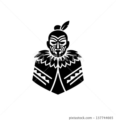 Maori Warrior Haka Face Icon Maori Warrior Haka Face Icon 137744665