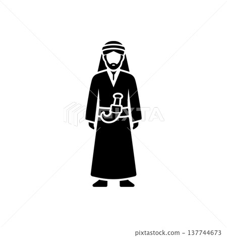 Middle Eastern Bedouin Dishdasha Icon Middle Eastern Bedouin Dishdasha Icon 137744673
