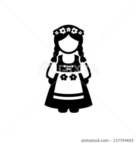 German Dirndl Folklore Attire Icon German Dirndl Folklore Attire Icon 137744685