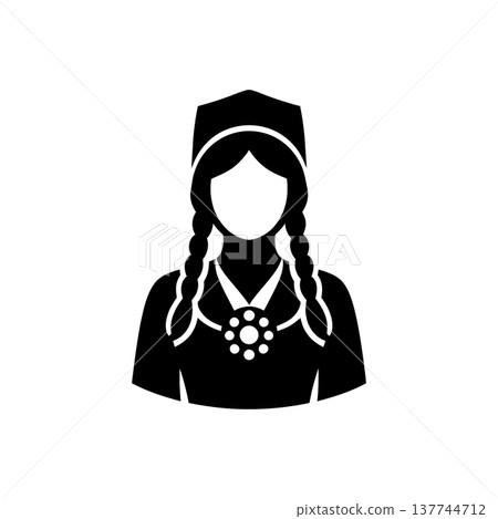Slavic Maiden Heritage Portrait Icon 137744712