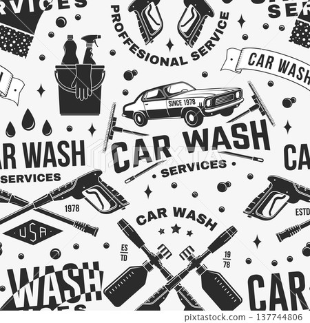 Car wash seamless pattern or background. Texture, wallpapers, template for car wash, cleaning car, washing and service business with cleaning equipment. Car cleaning, washing and design service Car wash seamless pattern or background. Texture, wallpapers, template for car wash, cleaning car, washing and service business with cleaning equipment. Car cleaning, washing and design service 137744806