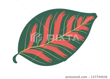 Leaf Brushstroke Tropical Leaf Brushstroke Tropical 137744836