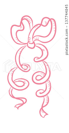 Bow Ribbon Doodle Sketch Bow Ribbon Doodle Sketch 137744845