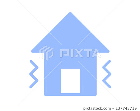 Earthquake icon, simple, blue 137745719