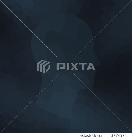 Abstract Dark Blue Low Poly Human Head Profile Vector 137745853