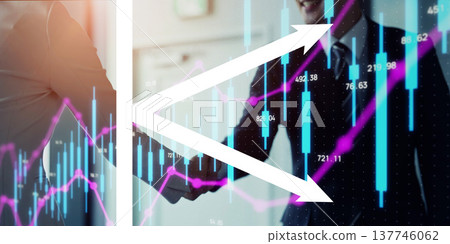 Businesspeople shaking hands and the financial image: The K-shaped economy 137746062
