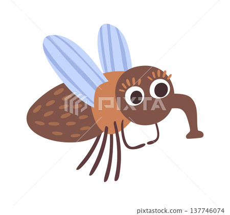 Funny buzzing fly insect character Funny buzzing fly insect character 137746074