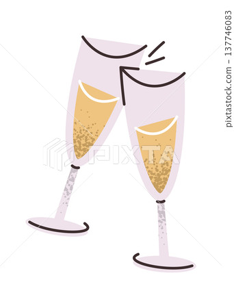 Clinking glasses with birthday champagne 137746083