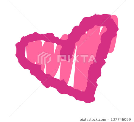 Chalk heart drawing romantic symbol Chalk heart drawing romantic symbol 137746099