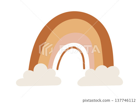 Rainbow kids boho element design 137746112