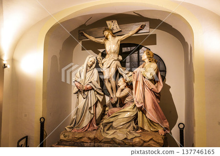 Interior of the Buergersaalkirche, Citizen's Hall Church at Munich, Germany. It was built in 1709 137746165