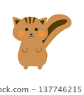 Cute squirrel character illustration (simple animal material) 137746215