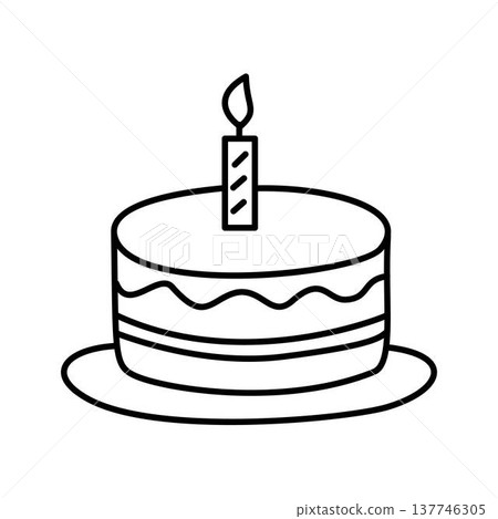 birthday cake outline coloring page 137746305