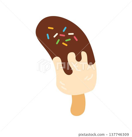 choco banana, bananas covered with chocolate 137746309