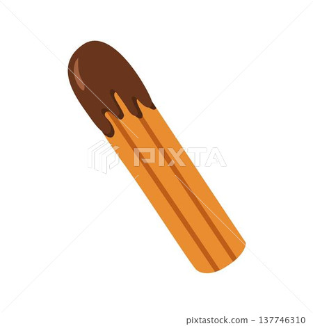 churro with chocolate sauce dessert 137746310