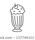milkshake outline illustration for coloring book 137746322