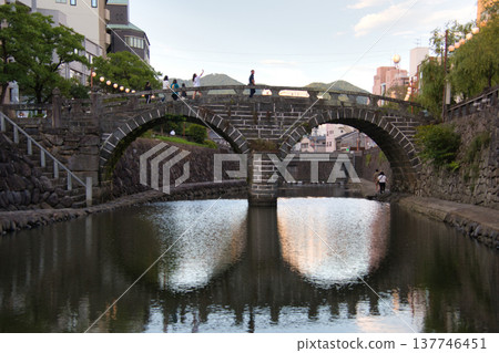 A landscape featuring the Meganebashi Bridge - Nagasaki A landscape featuring the Meganebashi Bridge - Nagasaki 137746451