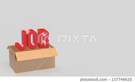 Job Opportunity Text Rising From Cardboard Box Employment Recruitment Concept 3d render. 137746620