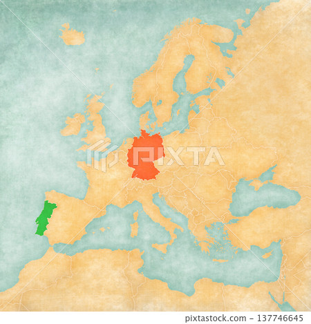 Map of Europe - Germany and Portugal 137746645