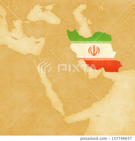 Ocher map of Middle East - Iran Ocher map of Middle East - Iran 137746657