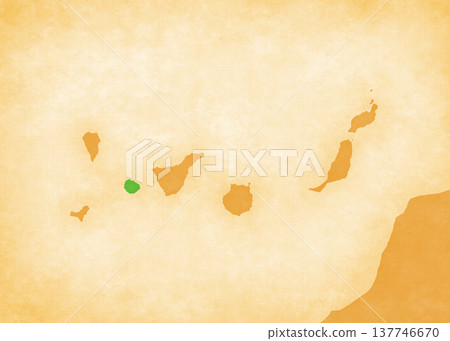 Ocher map of Canary Islands - La Gomera Ocher map of Canary Islands - La Gomera 137746670