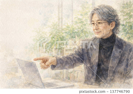 資深創意顧問指導年輕人打造綠色辦公環境（指導/水平） 137746790