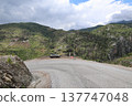 Mountain road car.Mountainous arid landscape. High quality photo 137747048