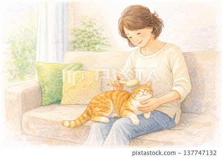 Brushing your cat 137747132