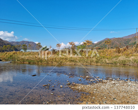 Autumn rural landscape with a river Autumn rural landscape with a river 137748010