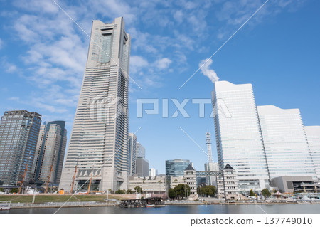 Minato Mirai seen from the train road 137749010