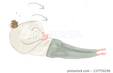 一名男子正在做運動以增強背部肌肉。 一名男子正在做運動以增強背部肌肉。 137750206