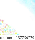 A refreshing diagonal frame featuring ocean and seashell patterns. Summer watercolor background material. 137750779