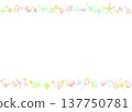 A cute pastel-colored seashell border. A tropical summer watercolor frame. 137750781