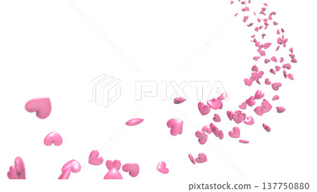 3D hearts dancing on a white background Abstract background: Love, gratitude, celebration, Valentine's Day, wedding 137750880