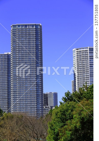 Blue sky and tower apartment image Blue sky and tower apartment image 137751808