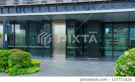 Tokyo, Japan - Sep 30 2024, Panoramic view of the entrance to the office building of Sony City Osaki, without people, at daytime, Tokyo, Japan Tokyo, Japan - Sep 30 2024, Panoramic view of the entrance to the office building of Sony City Osaki, without people, at daytime, Tokyo, Japan 137751826