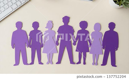 Silhouettes of people cut from purple paper, highlighting Sarcoidosis Awareness Month and the fight against rare diseases Silhouettes of people cut from purple paper, highlighting Sarcoidosis Awareness Month and the fight against rare diseases 137752204
