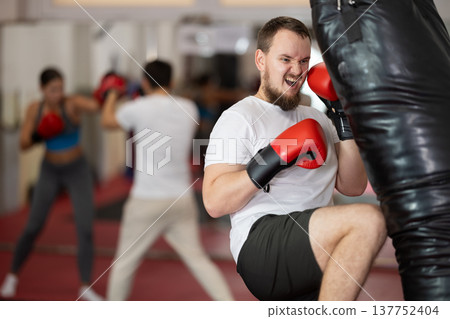 Man in Muay Thai training 137752404