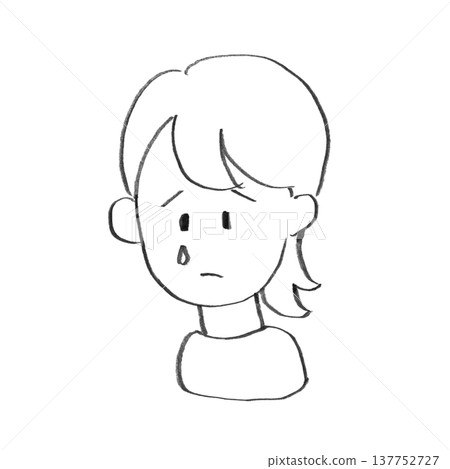 Illustration of a hurt and crying woman 137752727