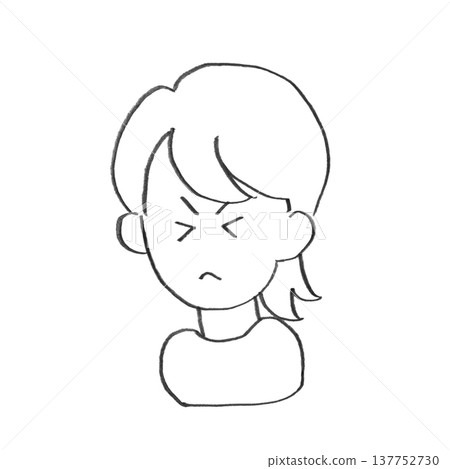 Illustration of a reluctant woman 137752730