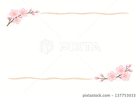 櫻花春季邊框背景 櫻花春季邊框背景 137753033