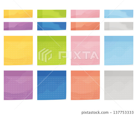 Colorful sticky note background set with watercolor-style dots Colorful sticky note background set with watercolor-style dots 137753333