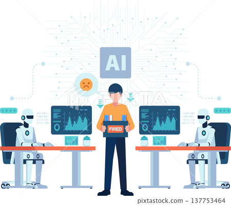 Artificial intelligence Replacing Human Jobs at Workplace 137753464