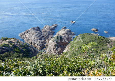 Distant view of Ryugu Shrine in Tosashimizu City, Kochi Prefecture Distant view of Ryugu Shrine in Tosashimizu City, Kochi Prefecture 137753762