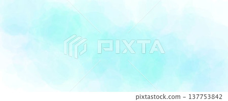 Turquoise watercolor effect background. Light teal watercolour gradient texture. Soft mint blurred paint splashes wallpaper for birthday or wedding design. Vector light blue green color backdrop 137753842
