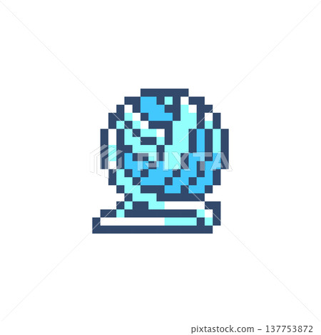 Pixel Art Yarn Ball Icon. 8 Bit Retro Thread Illustration for Game, Sticker, UI and Mobile Design 137753872