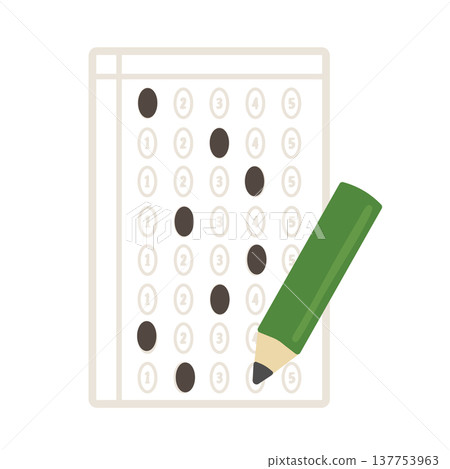 成績單和鉛筆的示意圖 137753963