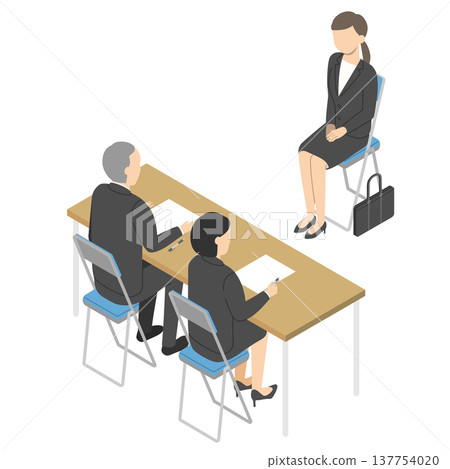 受訪的女性 - 等距視角 受訪的女性 - 等距視角 137754020