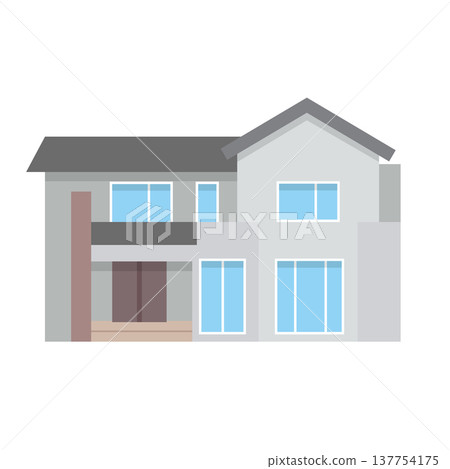 Illustration of a detached house Illustration of a detached house 137754175