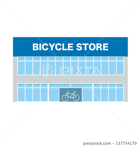Bicycle shop building illustration Bicycle shop building illustration 137754179